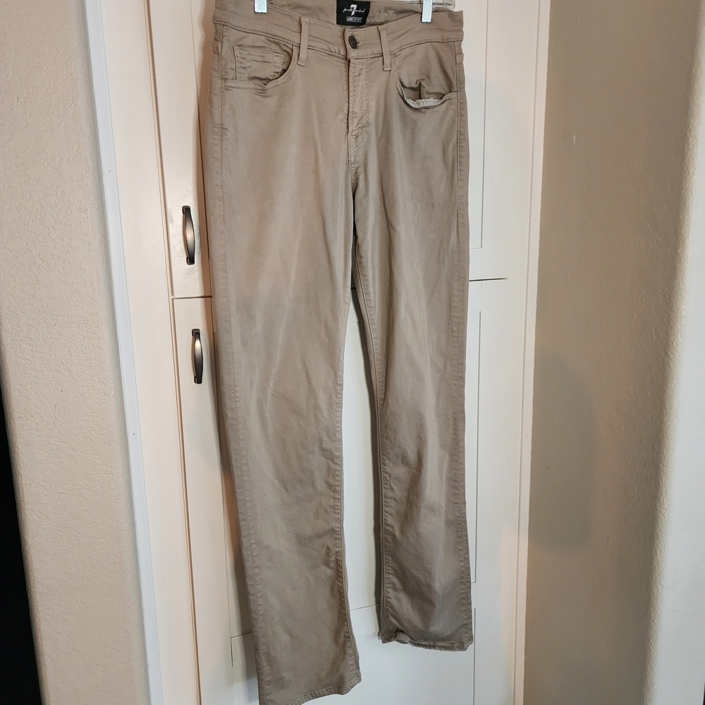 7 For All Mankind Khaki Straight-Leg Pants